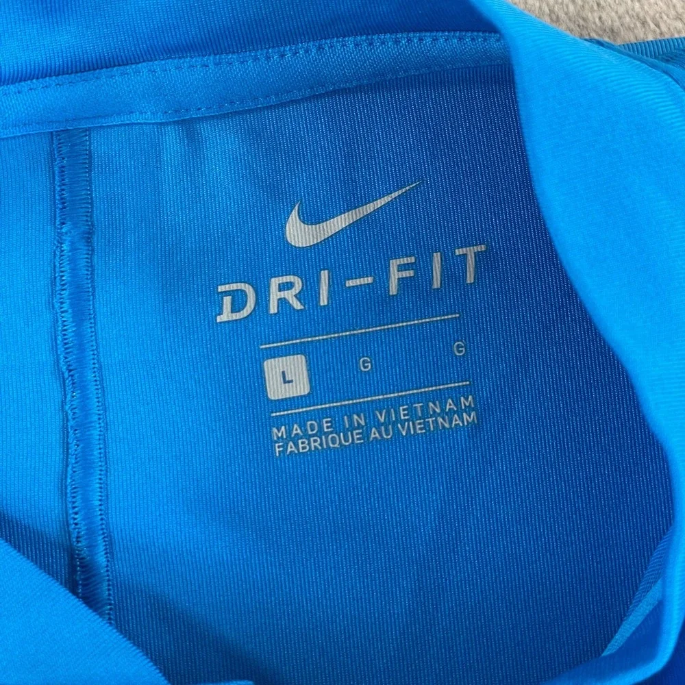 Nike Tiger Woods TW Dri-Fit Vapor Golf Blade Polo Men Large Blue Performance NEW - Picture 2 of 8